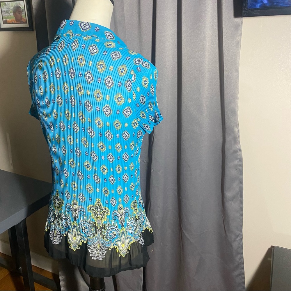 Blue Patterned Women's Top - Picture 2 of 2